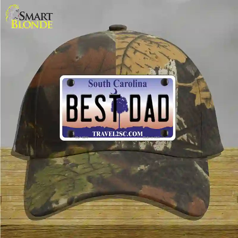 Best Dad South Carolina Novelty License Plate Hat Cotton / Camoflauge