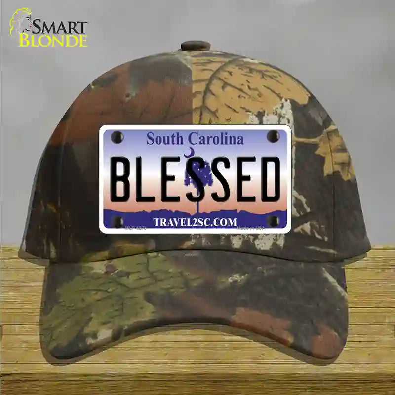 Blessed South Carolina Novelty License Plate Hat Cotton / Camoflauge