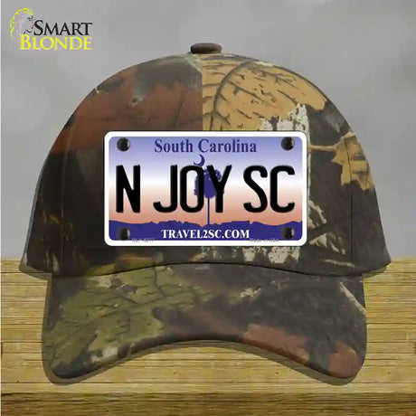 N Joy SC South Carolina Novelty License Plate Hat Cotton / Camoflauge