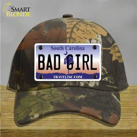 Bad Girl South Carolina Novelty License Plate Hat Cotton / Camoflauge