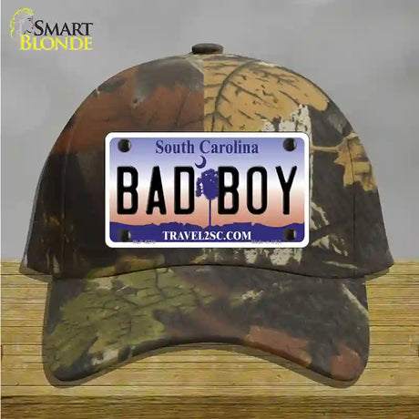 Bad Boy South Carolina Novelty License Plate Hat Cotton / Camoflauge