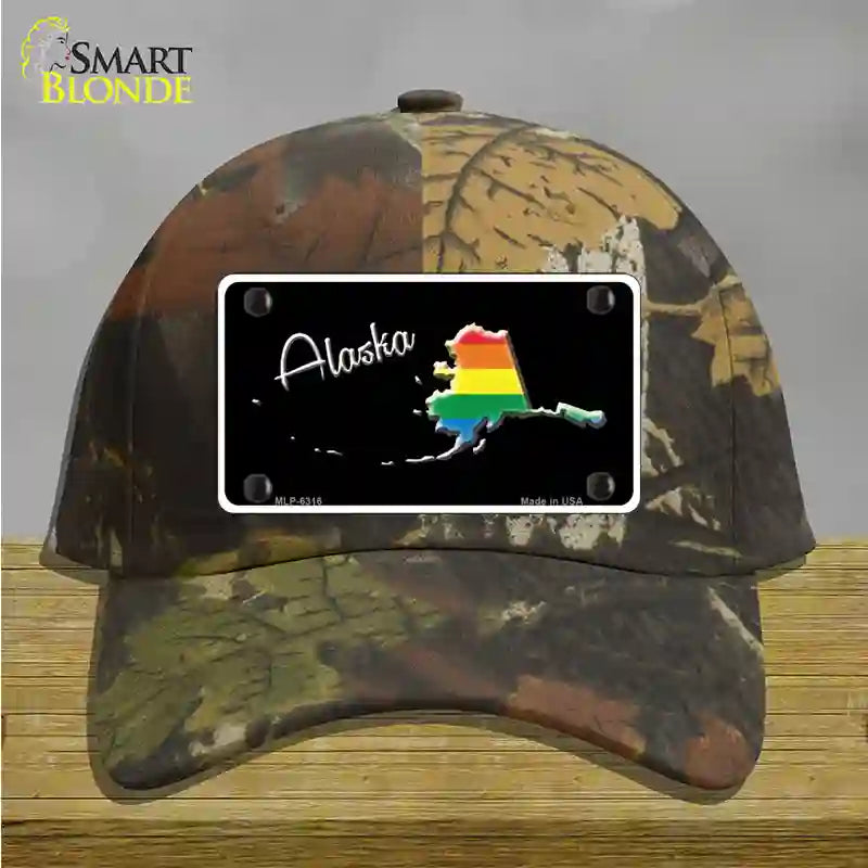 Alaska Rainbow Novelty License Plate Hat Cotton / Camoflauge