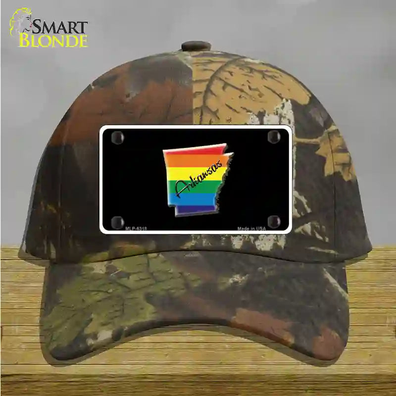 Arkansas Rainbow Novelty License Plate Hat Cotton / Camoflauge