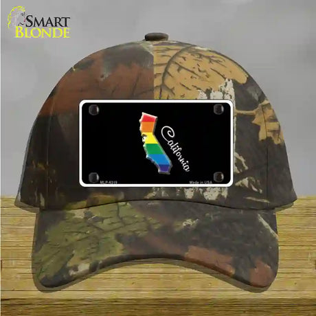 California Rainbow Novelty License Plate Hat Cotton / Camoflauge