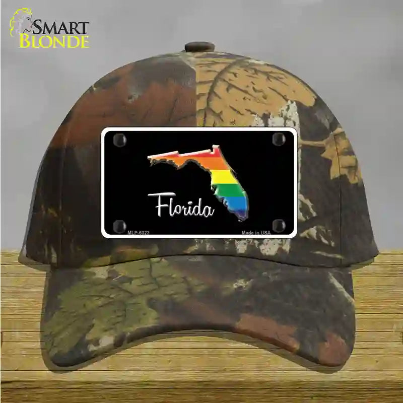 Florida Rainbow Novelty License Plate Hat Cotton / Camoflauge