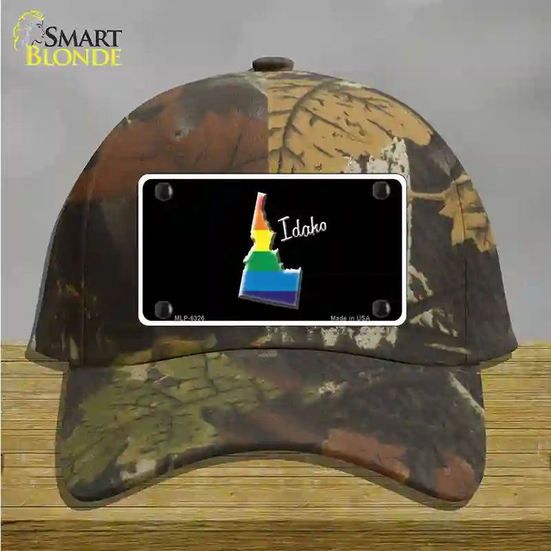 Idaho Rainbow Novelty License Plate Hat Cotton / Camoflauge