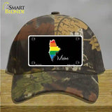 Maine Rainbow Novelty License Plate Hat Cotton / Camoflauge