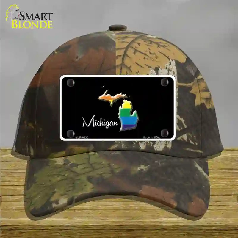 Michigan Rainbow Novelty License Plate Hat Cotton / Camoflauge