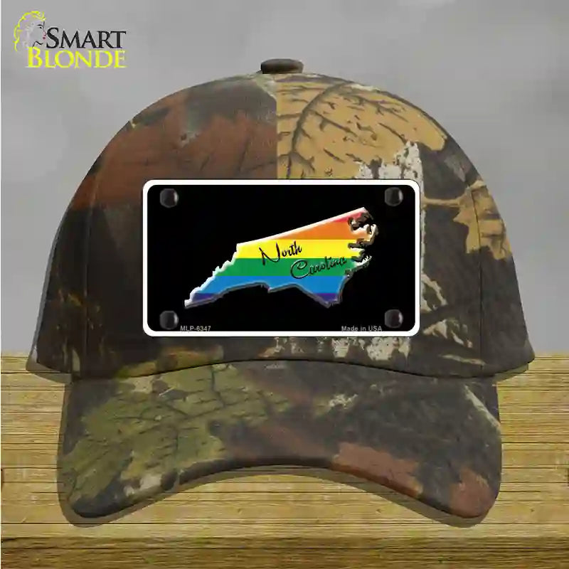 North Carolina Rainbow Novelty License Plate Hat Cotton / Camoflauge