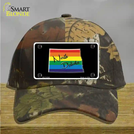 North Dakota Rainbow Novelty License Plate Hat Cotton / Camoflauge