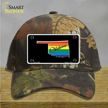 Oklahoma Rainbow Novelty License Plate Hat Cotton / Camoflauge