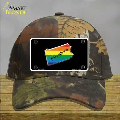 Pennsylvania Rainbow Novelty License Plate Hat Cotton / Camoflauge