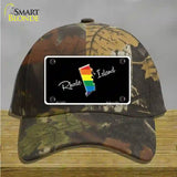 Rhode Island Rainbow Novelty License Plate Hat Cotton / Camoflauge