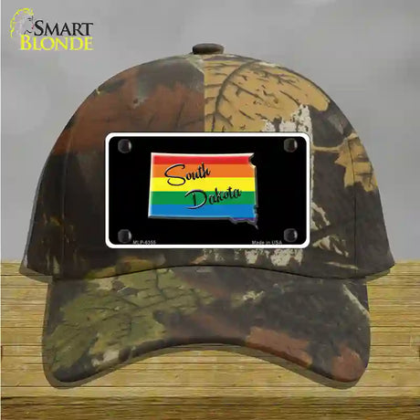 South Dakota Rainbow Novelty License Plate Hat Cotton / Camoflauge