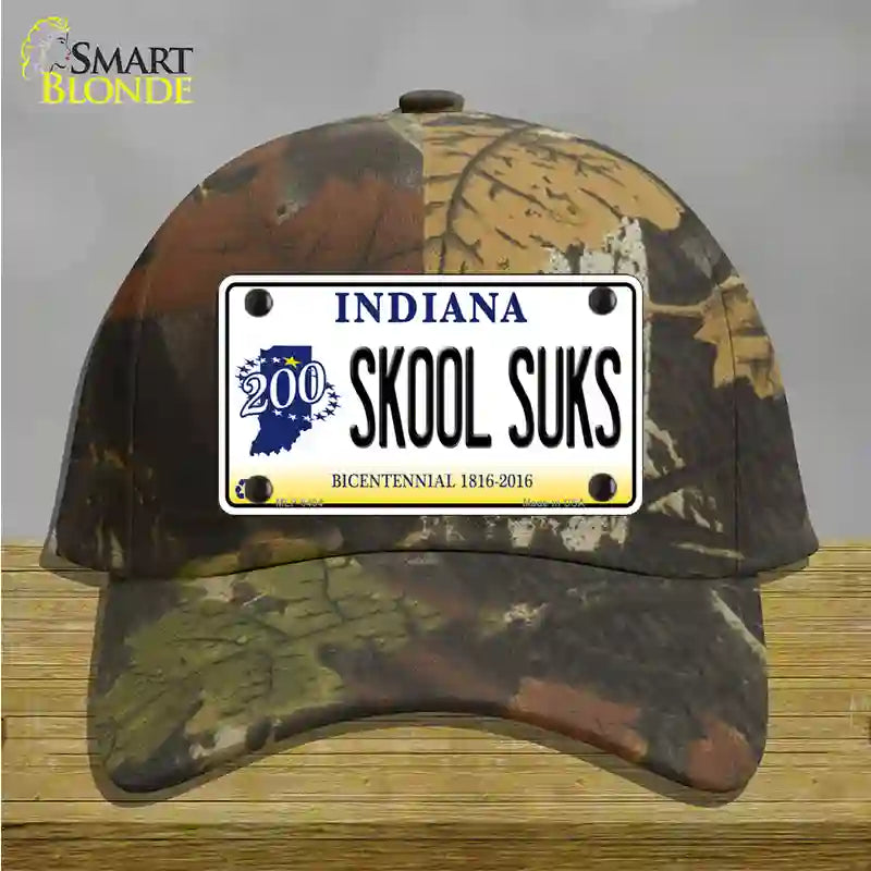 Skook Suks Indiana Novelty License Plate Hat Cotton / Camoflauge