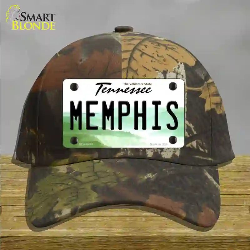 Memphis Tennessee Novelty License Plate Hat Cotton / Camoflauge