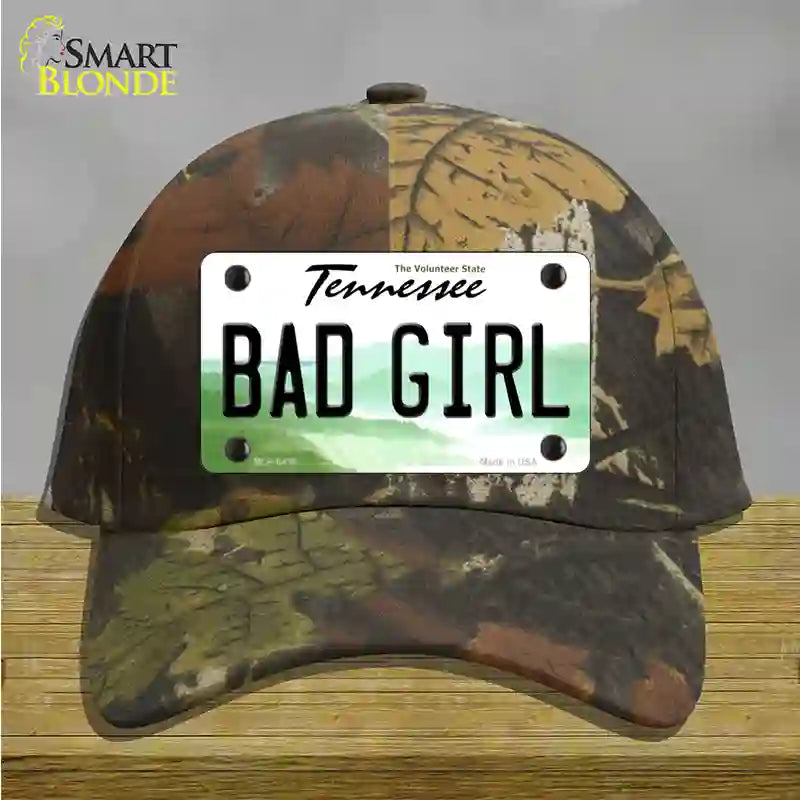 Bad Girl Tennessee Novelty License Plate Hat Cotton / Camoflauge