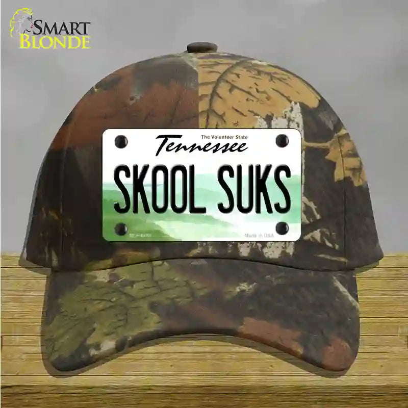 Skool Suks Tennessee Novelty License Plate Hat Cotton / Camoflauge