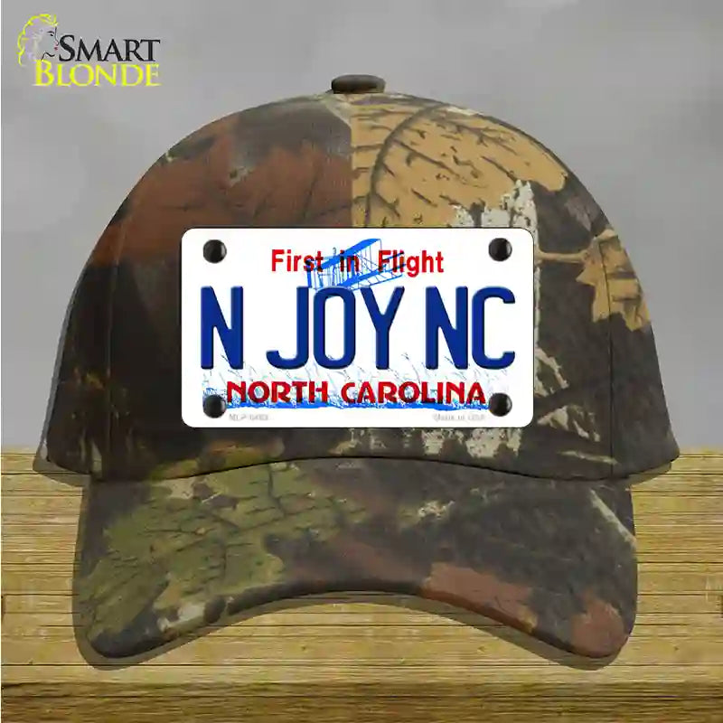 N Joy North Carolina Novelty License Plate Hat Cotton / Camoflauge