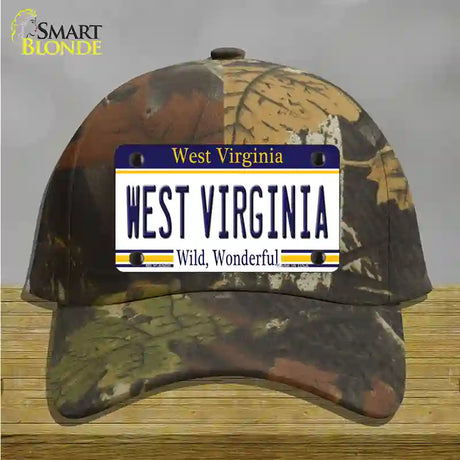 West Virginia Novelty License Plate Hat Cotton / Camoflauge