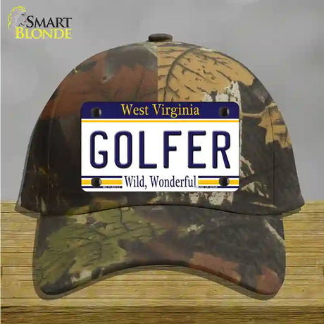 Golfer West Virginia Novelty License Plate Hat Cotton / Camoflauge