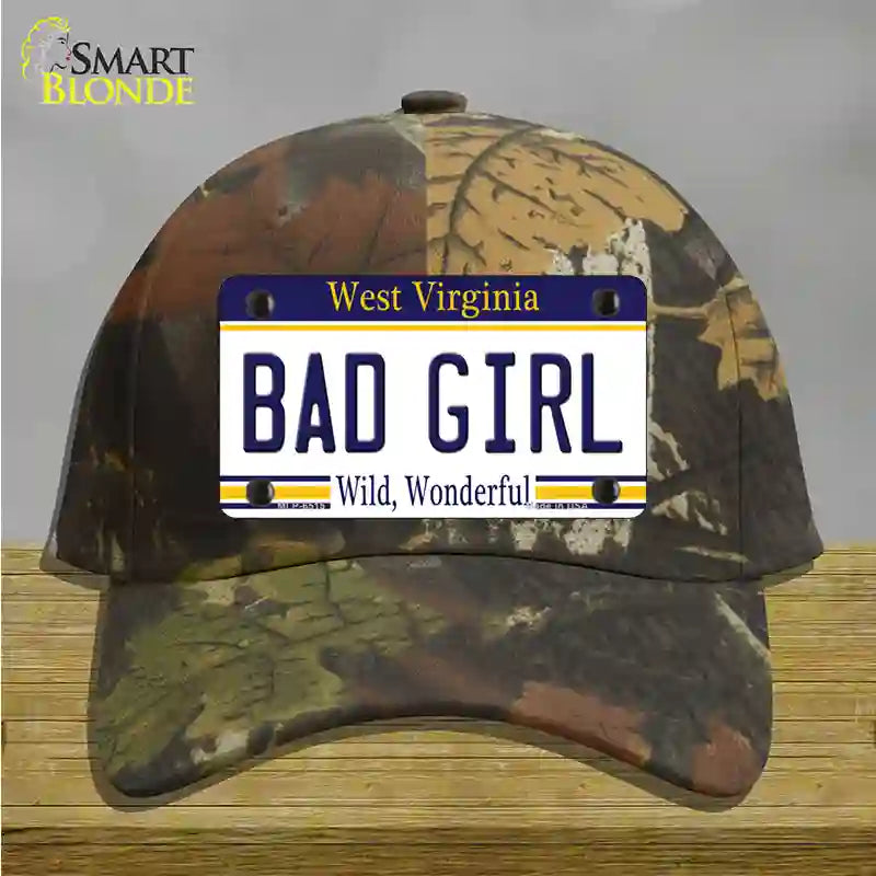 Bad Girl West Virginia Novelty License Plate Hat Cotton / Camoflauge