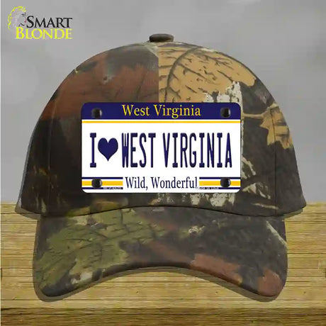 I Love West Virginia Novelty License Plate Hat Cotton / Camoflauge