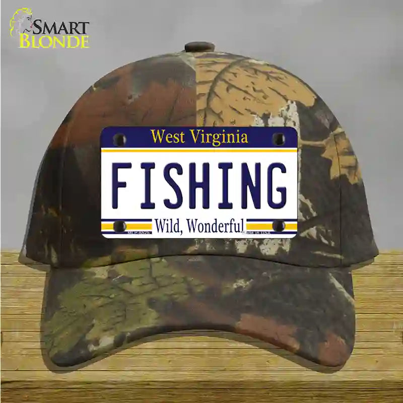 Fishing West Virginia Novelty License Plate Hat Cotton / Camoflauge