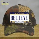 Believe West Virginia Novelty License Plate Hat Cotton / Camoflauge