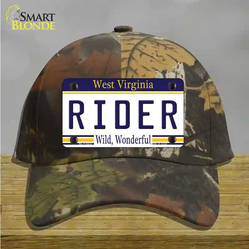 Rider West Virginia Novelty License Plate Hat Cotton / Camoflauge