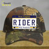 Rider West Virginia Novelty License Plate Hat Cotton / Camoflauge