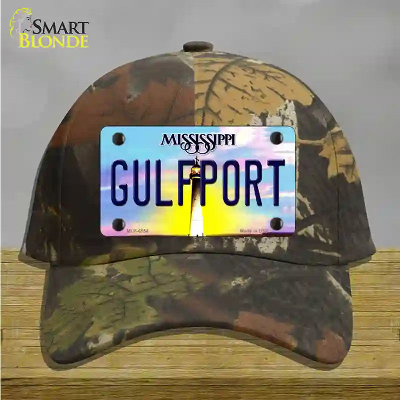 Gulfport Mississippi Novelty License Plate Hat Cotton / Camoflauge