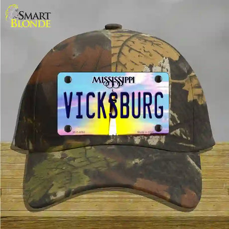 Vicksburg Mississippi Novelty License Plate Hat Cotton / Camoflauge