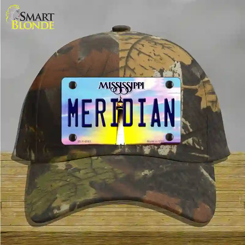 Meridian Mississippi Novelty License Plate Hat Cotton / Camoflauge