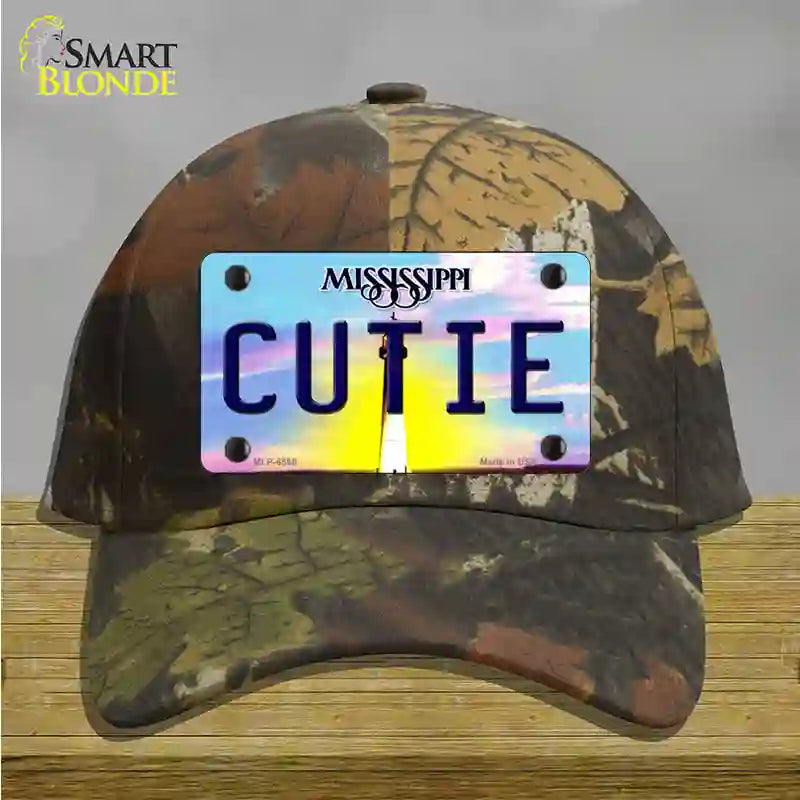 Cutie Mississippi Novelty License Plate Hat Cotton / Camoflauge