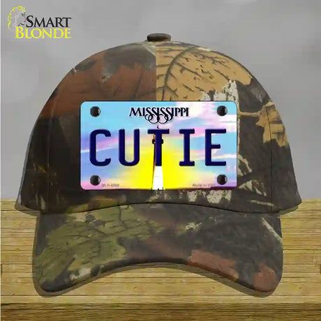 Cutie Mississippi Novelty License Plate Hat Cotton / Camoflauge