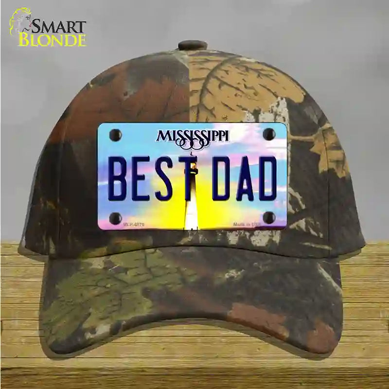 Best Dad Mississippi Novelty License Plate Hat Cotton / Camoflauge