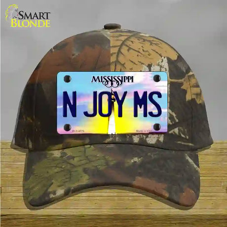 N Joy Mississippi Novelty License Plate Hat Cotton / Camoflauge