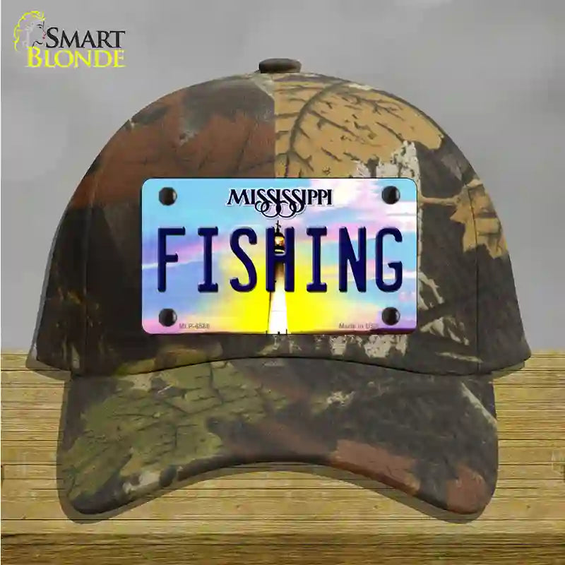 Fishing Mississippi Novelty License Plate Hat Cotton / Camoflauge