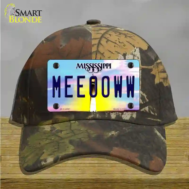 Meeooww Mississippi Novelty License Plate Hat Cotton / Camoflauge