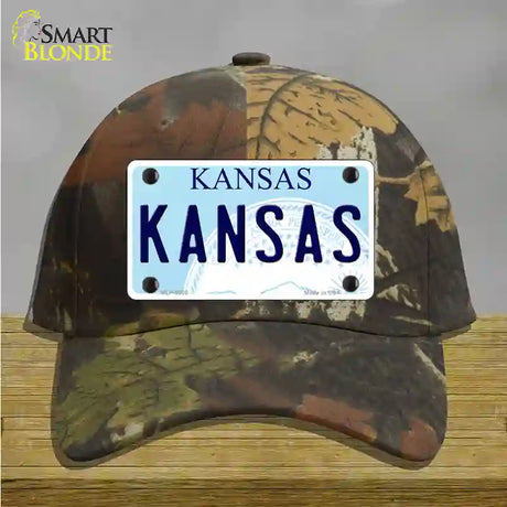 Kansas Novelty License Plate Hat Cotton / Camoflauge