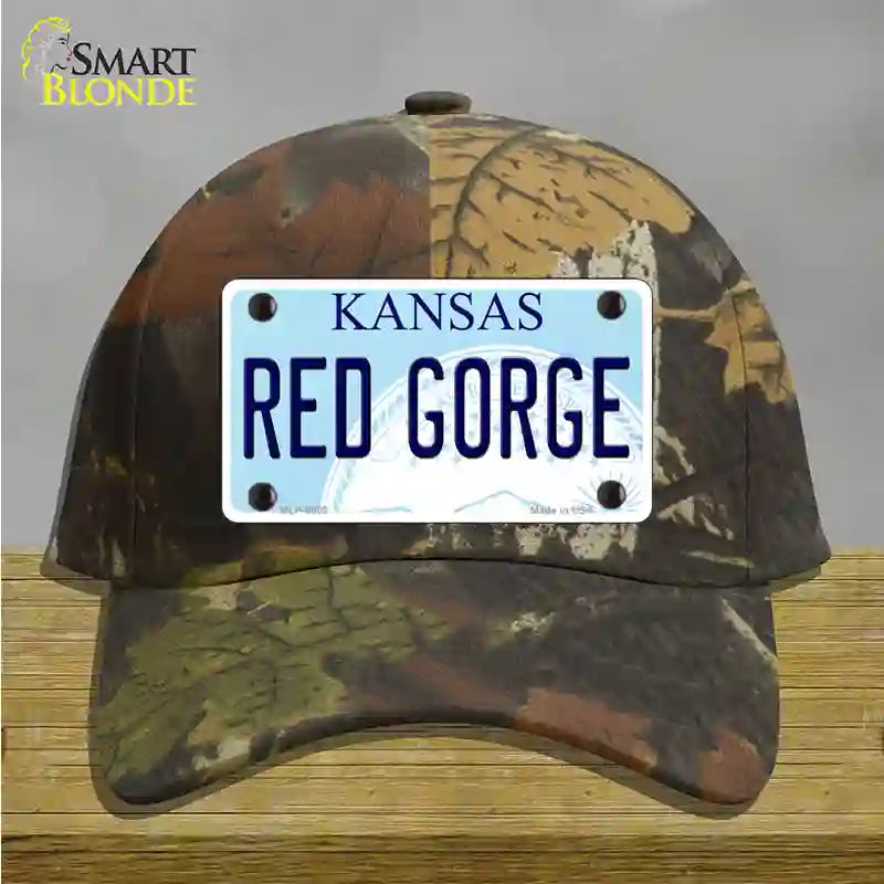 Red Gorge Kansas Novelty License Plate Hat Cotton / Camoflauge