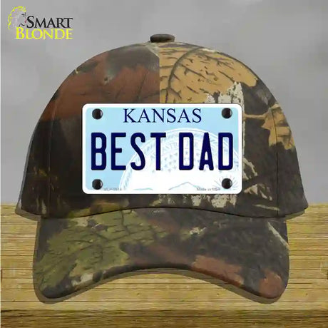 Best Dad Kansas Novelty License Plate Hat Cotton / Camoflauge