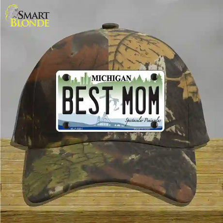 Best Mom Michigan Novelty License Plate Hat Cotton / Camoflauge