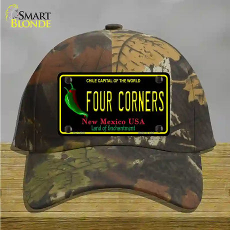 Four Corners Black New Mexico Novelty License Plate Hat Cotton / Camoflauge