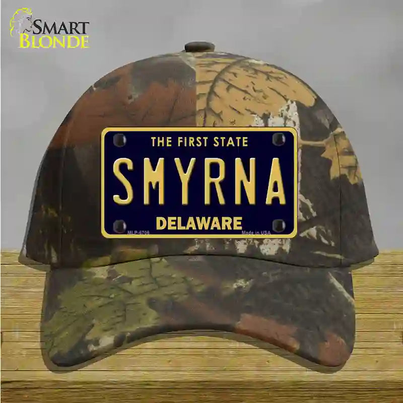 Smyrna Delaware Novelty License Plate Hat Cotton / Camoflauge