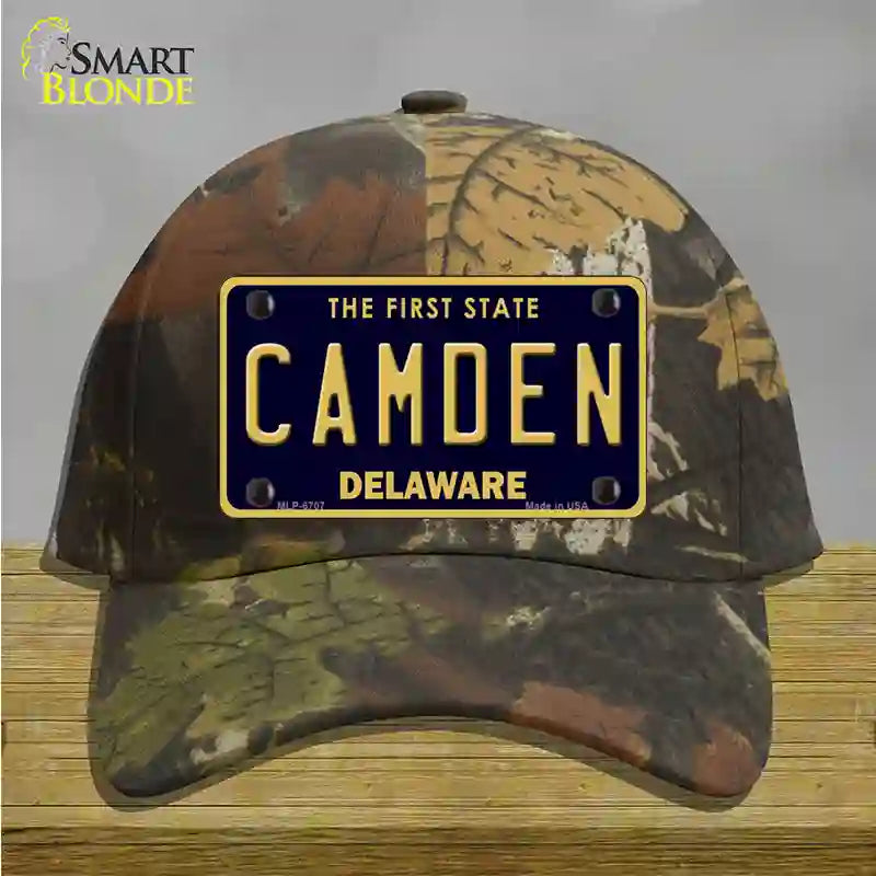 Camden Delaware Novelty License Plate Hat Cotton / Camoflauge