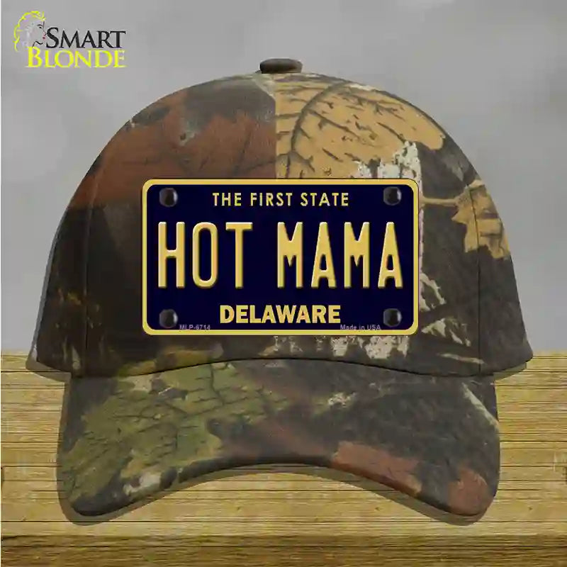 Hot Mama Delaware Novelty License Plate Hat Cotton / Camoflauge