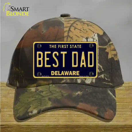 Best Dad Delaware Novelty License Plate Hat Cotton / Camoflauge