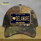 I Love Delaware Novelty License Plate Hat Cotton / Camoflauge